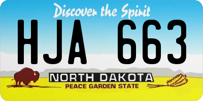 ND license plate HJA663
