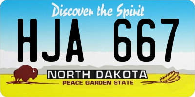 ND license plate HJA667