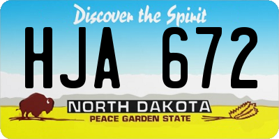 ND license plate HJA672