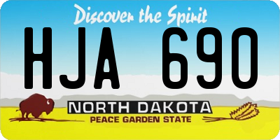 ND license plate HJA690