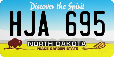 ND license plate HJA695