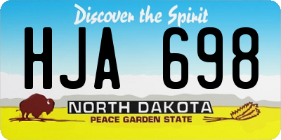 ND license plate HJA698