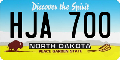 ND license plate HJA700