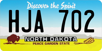 ND license plate HJA702