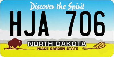 ND license plate HJA706
