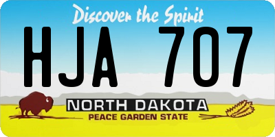 ND license plate HJA707