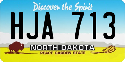 ND license plate HJA713