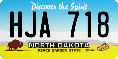 ND license plate HJA718