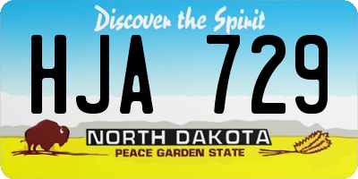 ND license plate HJA729