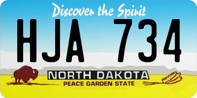 ND license plate HJA734