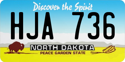 ND license plate HJA736