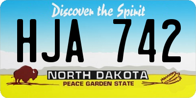 ND license plate HJA742