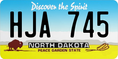 ND license plate HJA745