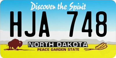 ND license plate HJA748