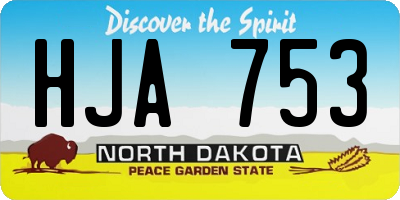 ND license plate HJA753