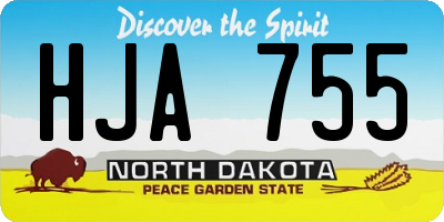 ND license plate HJA755