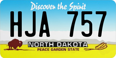 ND license plate HJA757