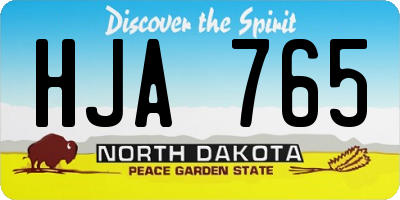ND license plate HJA765