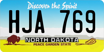 ND license plate HJA769