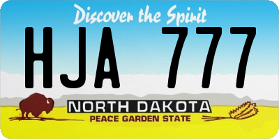 ND license plate HJA777