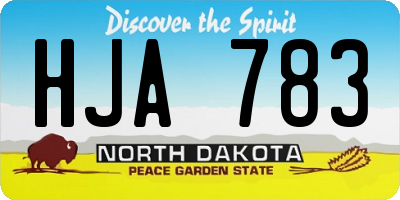 ND license plate HJA783