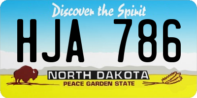 ND license plate HJA786