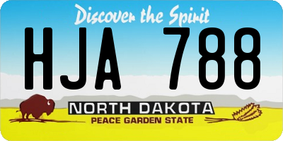 ND license plate HJA788
