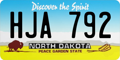 ND license plate HJA792
