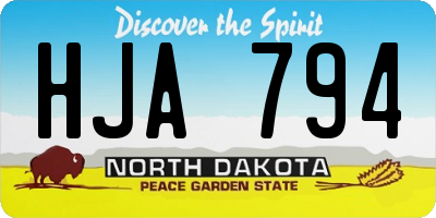 ND license plate HJA794