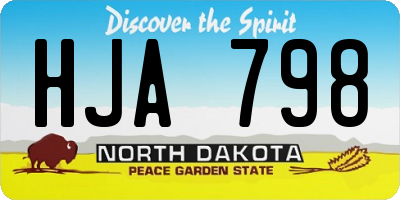 ND license plate HJA798