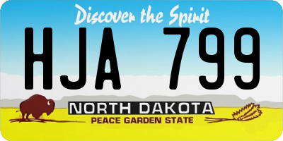 ND license plate HJA799