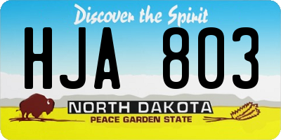 ND license plate HJA803