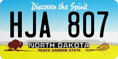 ND license plate HJA807