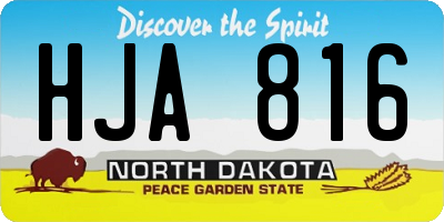 ND license plate HJA816