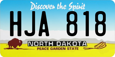 ND license plate HJA818