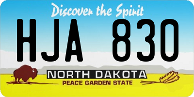 ND license plate HJA830