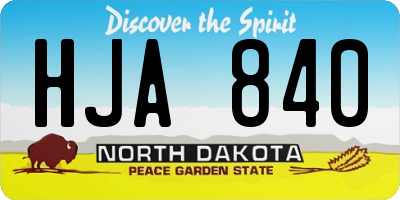ND license plate HJA840