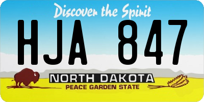 ND license plate HJA847