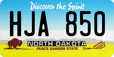 ND license plate HJA850