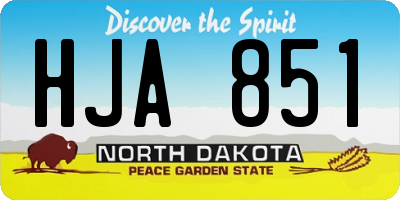 ND license plate HJA851