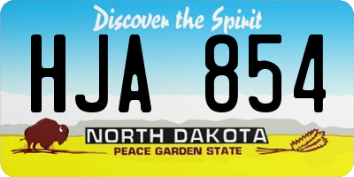 ND license plate HJA854