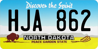 ND license plate HJA862