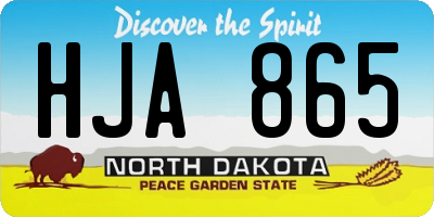 ND license plate HJA865