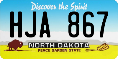 ND license plate HJA867