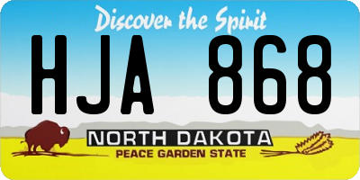 ND license plate HJA868