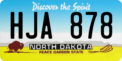 ND license plate HJA878