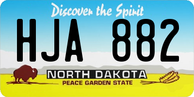 ND license plate HJA882