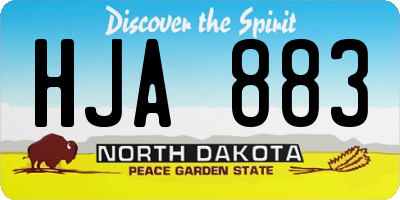 ND license plate HJA883