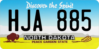 ND license plate HJA885