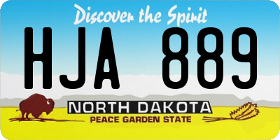 ND license plate HJA889
